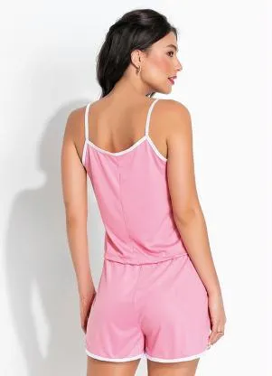Alma Dolce - Pijama Rosa Curto de Alças - ALMA DOLCE