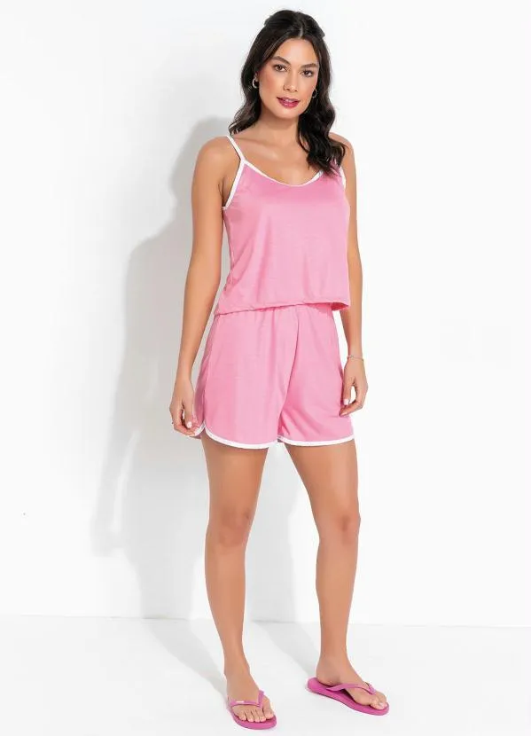 Alma Dolce - Pijama Rosa Curto de Alças 3