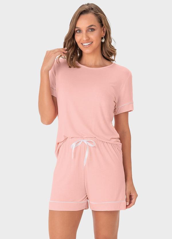 Malwee - Pijama Rosê Curto em Malha Essence