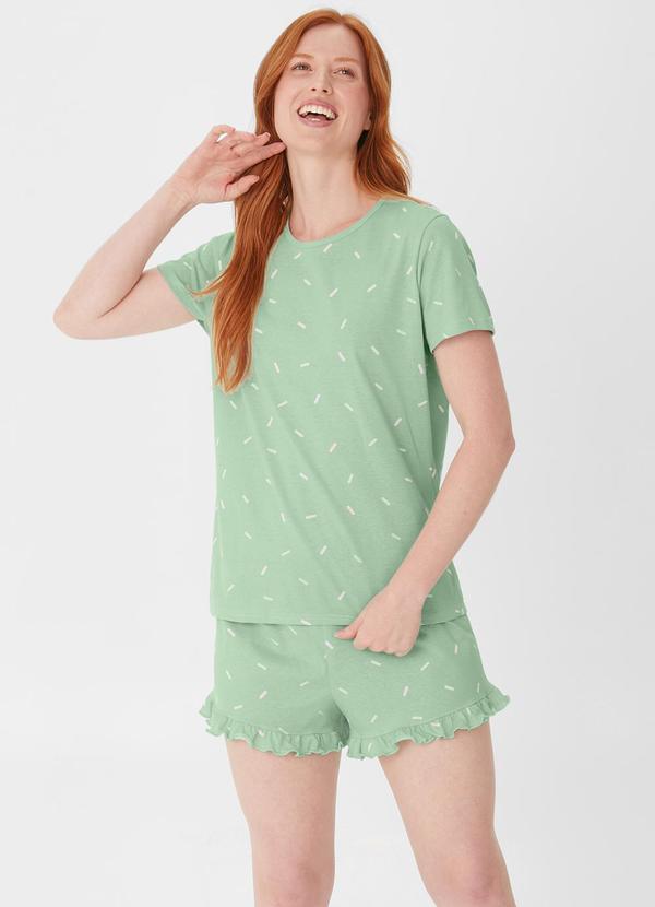 Malwee - Pijama Runner Geométrico Verde Menta