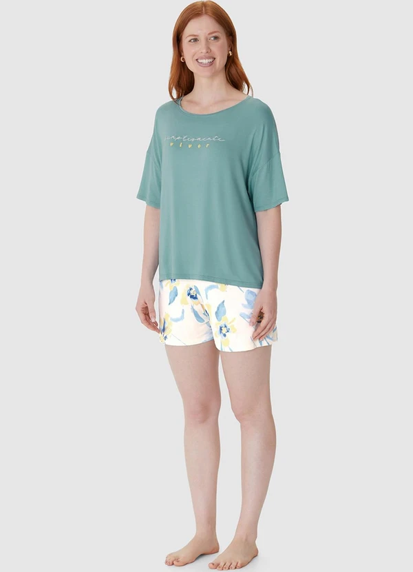 Malwee - Pijama Simplesmente Viver Verde Turquesa 3