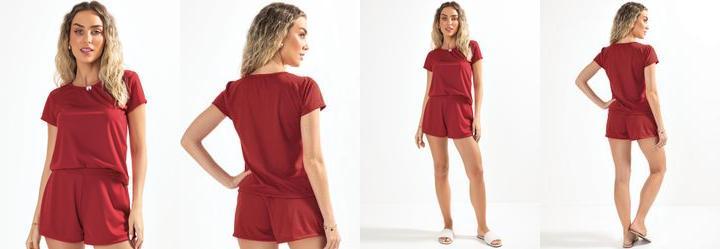 Pijama Vermelho em Malha
