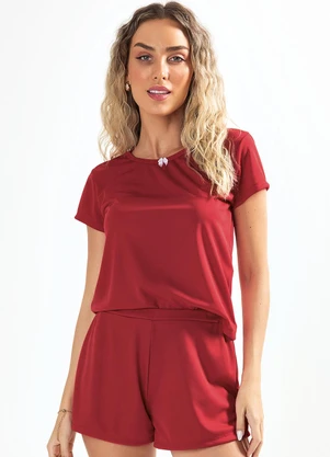 Alma Dolce - Pijama Vermelho em Malha - ALMA DOLCE
