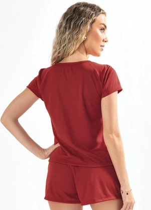 Alma Dolce - Pijama Vermelho em Malha - ALMA DOLCE