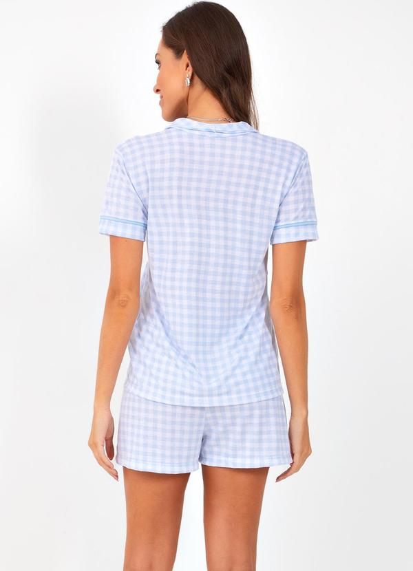 Alma Dolce - Pijama Vichy Azul Claro em Poliviscose 2
