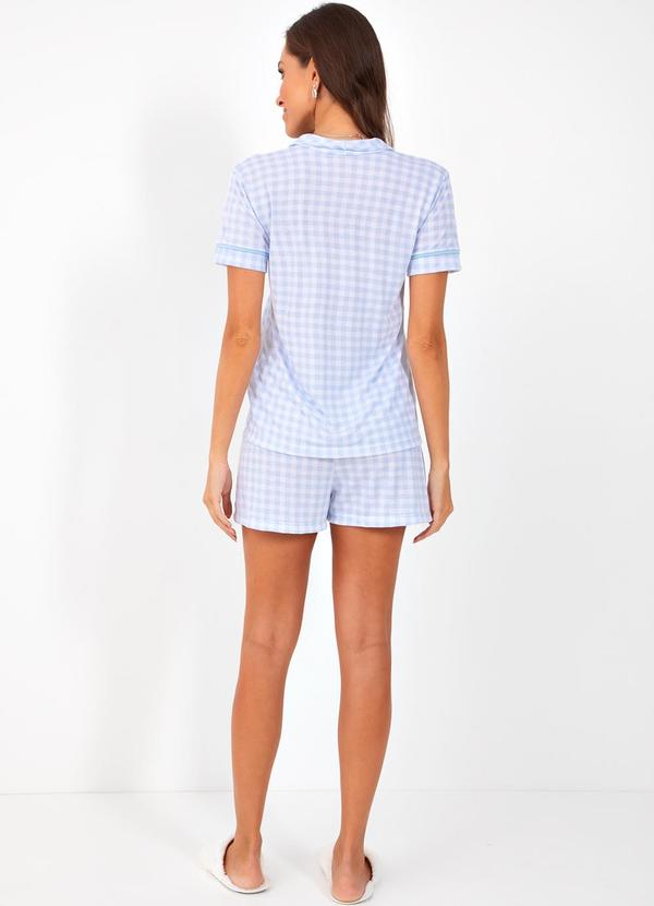 Alma Dolce - Pijama Vichy Azul Claro em Poliviscose 3