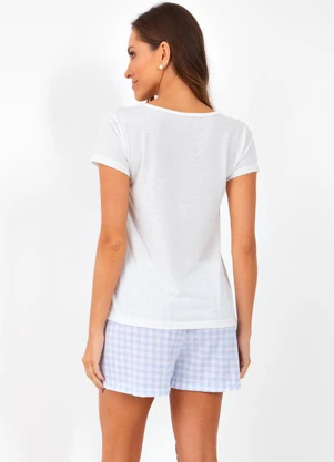 Alma Dolce - Pijama Vichy Azul Claro em Poliviscose - ALMA DOLCE