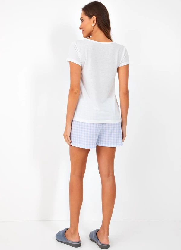 Alma Dolce - Pijama Vichy Azul Claro em Poliviscose 3