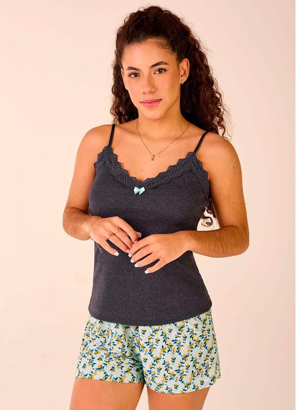 Merengue - Short Doll Alça com Renda Verde 2