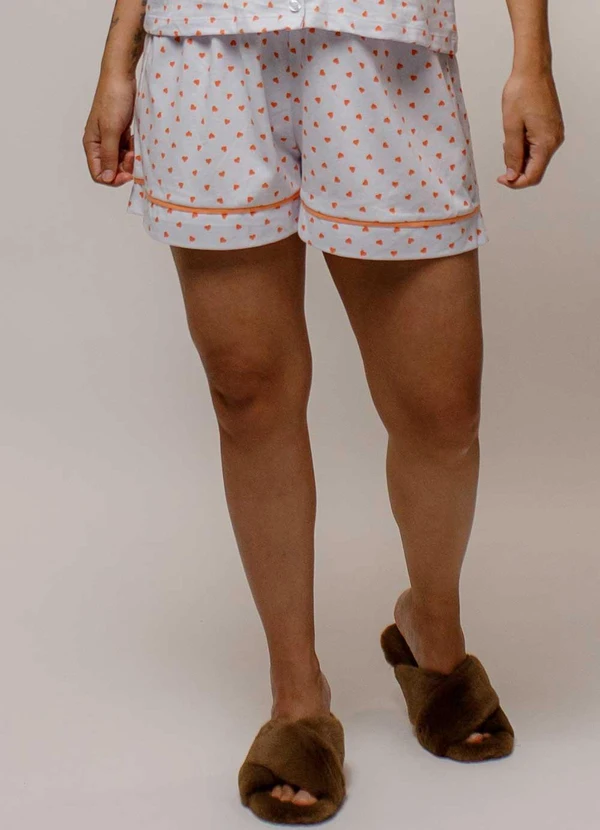 Piante Pijamas - Short Doll Blusa Coração  Branco 3