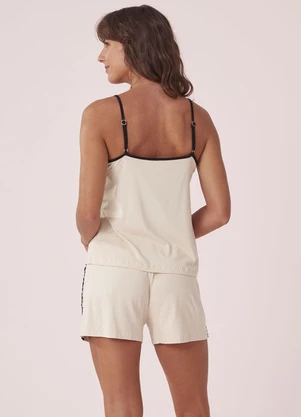 Anna Kock - Conjunto Short Doll com Detalhes em Renda Bege - ANNA KOCK