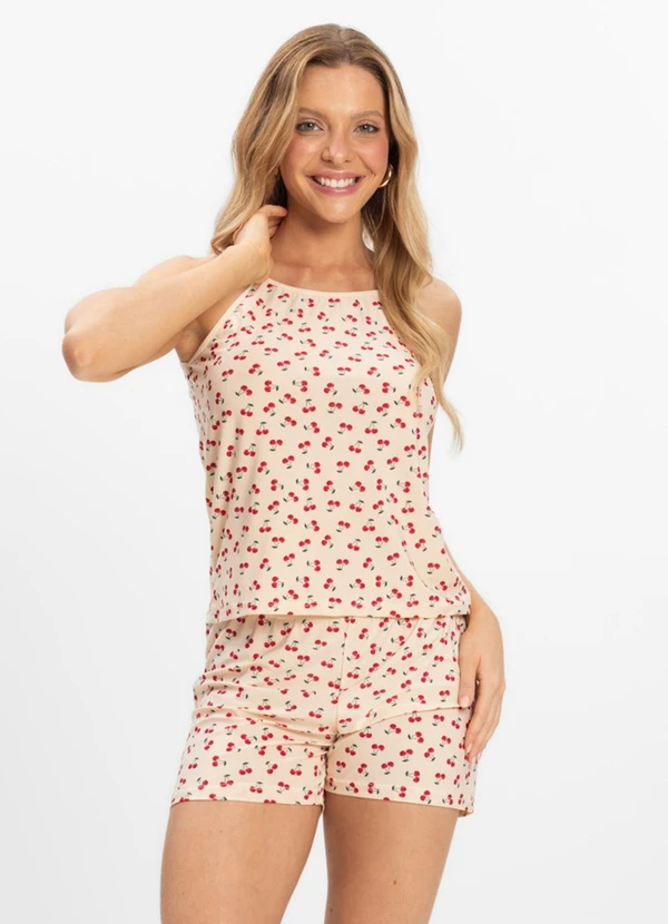 Rovitex - Short Doll Curto de Liganete Bella Ana Bege