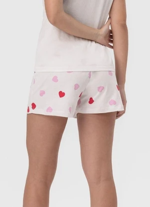 Select - Short Doll Feminino Corações Branco - SELECT
