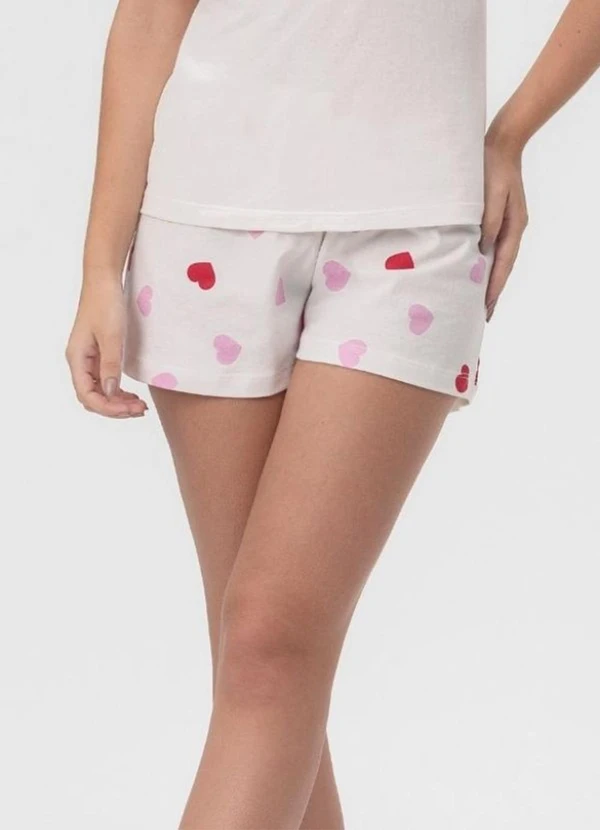 Select - Short Doll Feminino Corações Branco