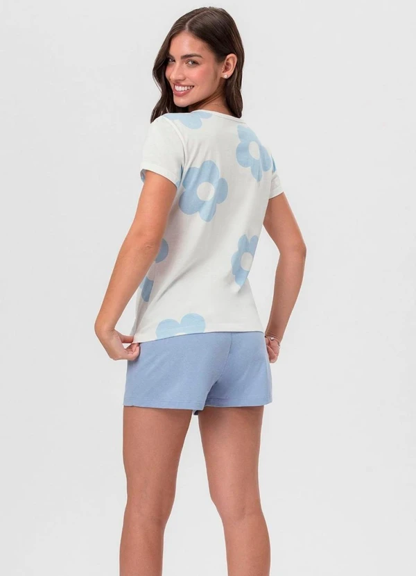 Select - Short Doll Feminino Estampado Bege 4