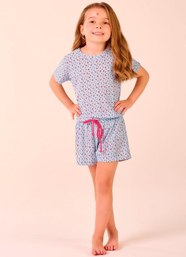 Merengue - Short Doll Infantil Manga Curta Azul 1