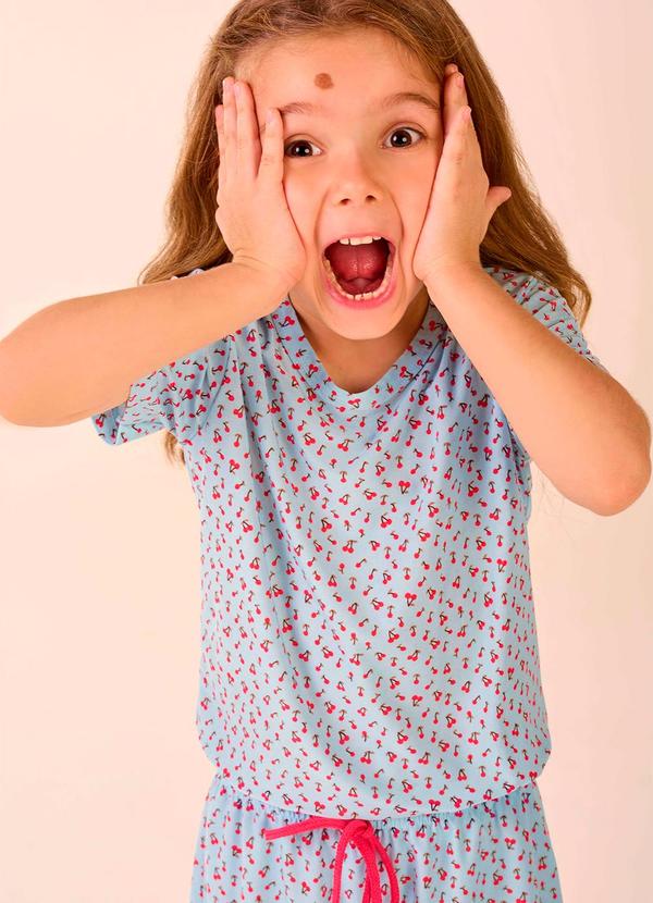 Merengue - Short Doll Infantil Manga Curta Azul 4