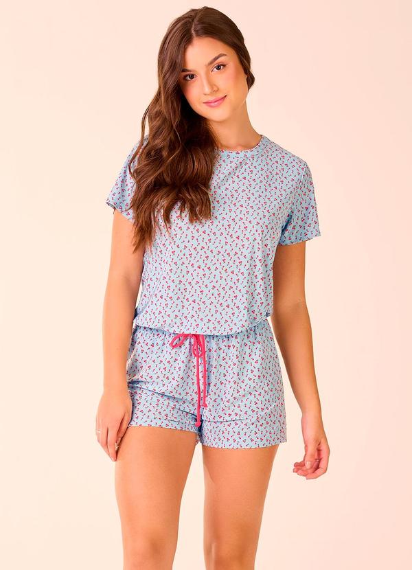 Merengue - Short Doll Manga Curta Azul