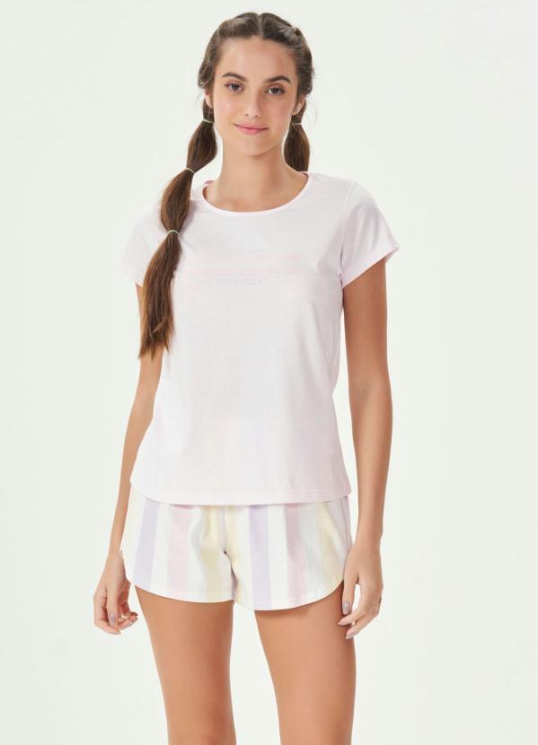 Espaço Pijama - Short Doll Manga Curta Branco