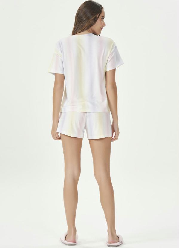 Espaço Pijama - Short Doll Manga Curta Listras Manchadas 4