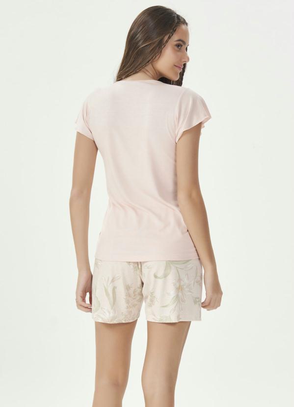 Espaço Pijama - Short Doll Manga Curta Rosa Floral 2