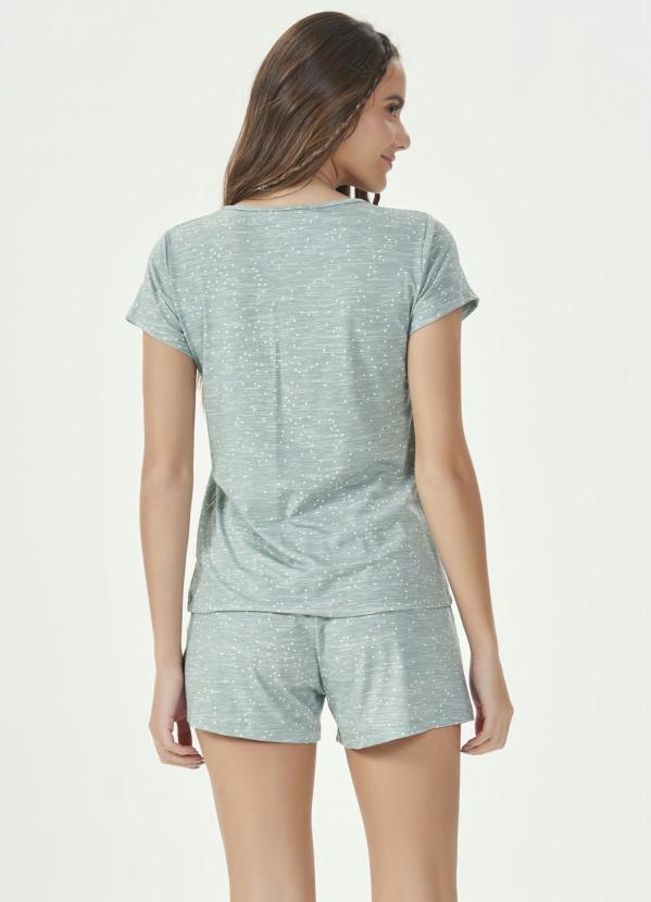 Espaço Pijama - Short Doll Manga Curta Verde 3