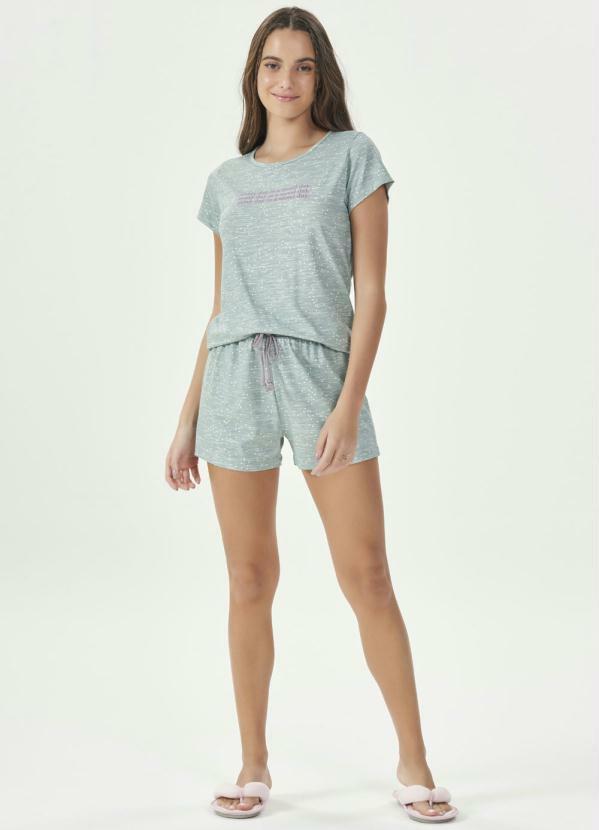 Espaço Pijama - Short Doll Manga Curta Verde 2