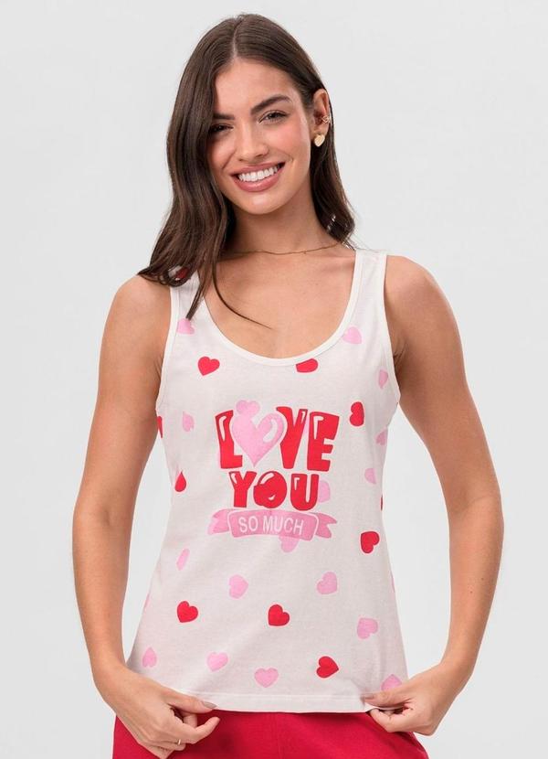 Select - Short Doll Regata Corações Branco