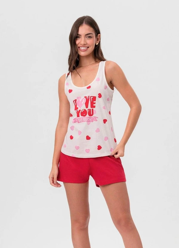 Select - Short Doll Regata Corações Branco 3