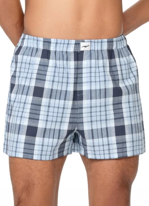 Zee Rucci - Cueca Samba Canção Xadrez em Algodão Azul - ZEE RUCCI