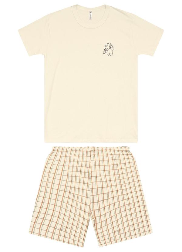 Malwee - Pijama Club da Preguiça Masculino Off White