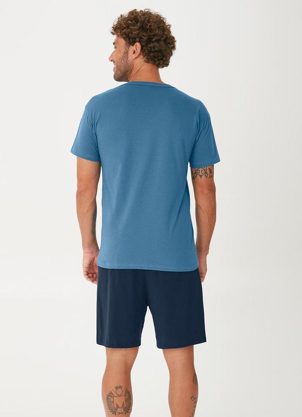 Malwee - Pijama Curto com Bordado Azul 2