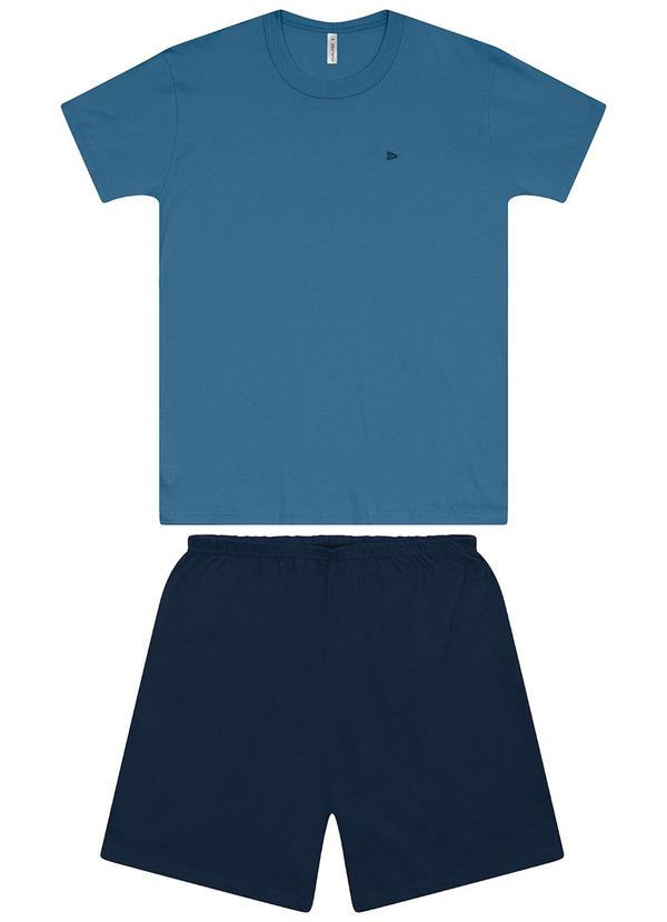 Malwee - Pijama Curto com Bordado Azul 3