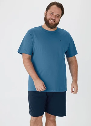 Malwee - Pijama Curto com Bordado Plus Azul - MALWEE