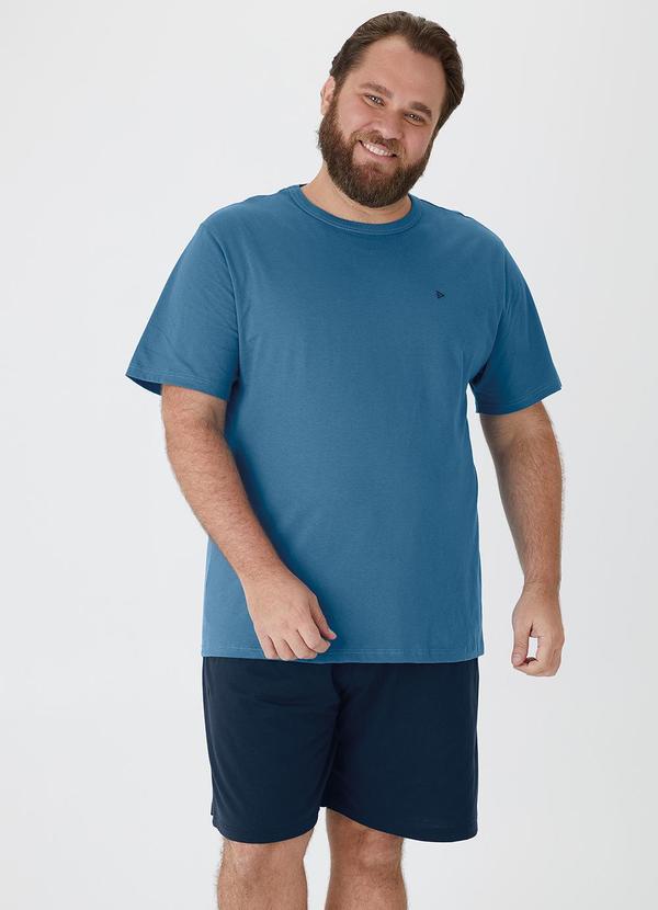 Malwee - Pijama Curto com Bordado Plus Azul 1