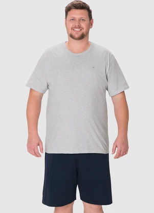 Malwee - Pijama Curto com Bordado PlusCinza - MALWEE