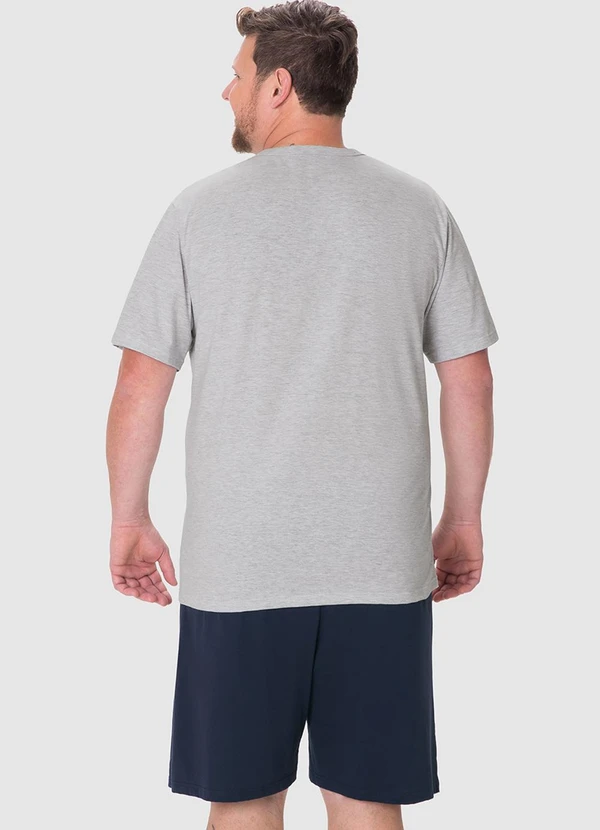 Malwee - Pijama Curto com Bordado PlusCinza 2