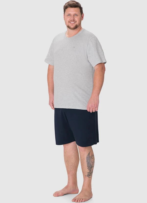 Malwee - Pijama Curto com Bordado PlusCinza 3