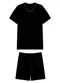 Malwee - Pijama Curto com Bordado Azul Marinho - variação: Preto