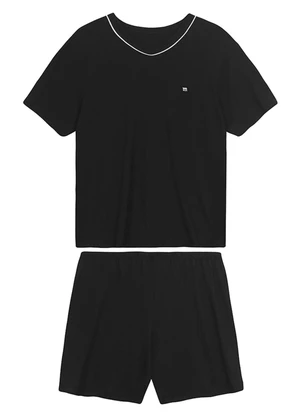 Malwee - Pijama Curto Comfort Preto - MALWEE