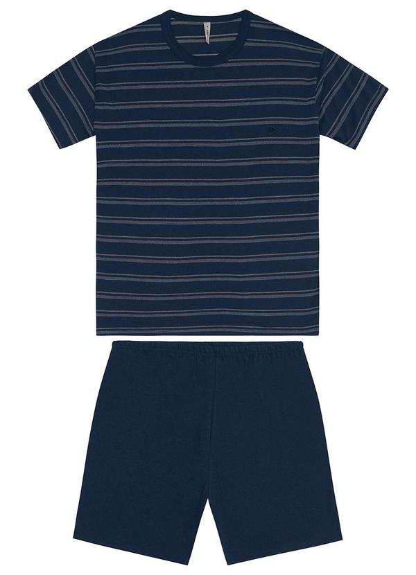 Malwee - Pijama Curto Listrado Azul 4