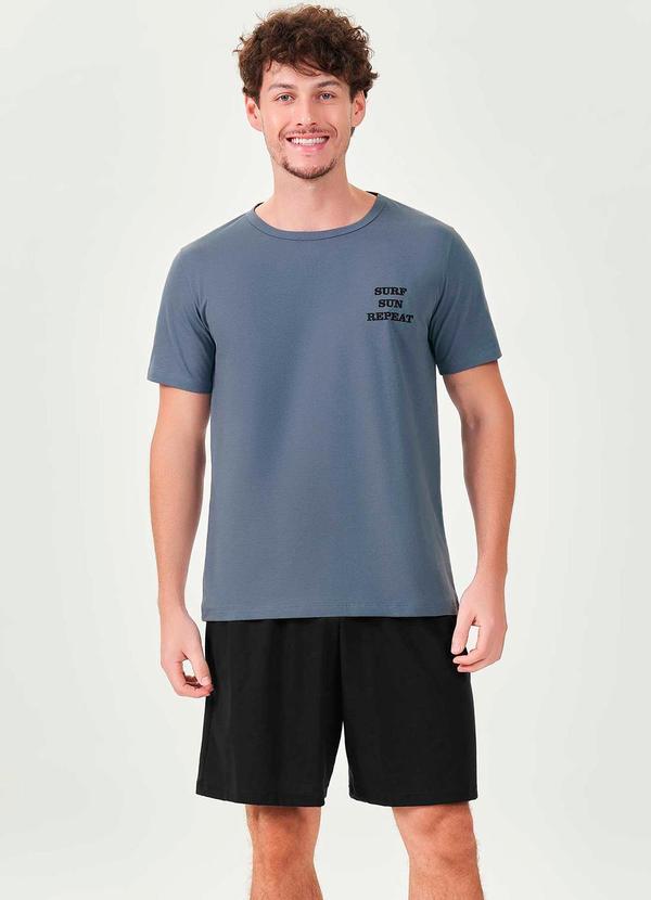 Espaço Pijama - Pijama Curto Masculino Azul