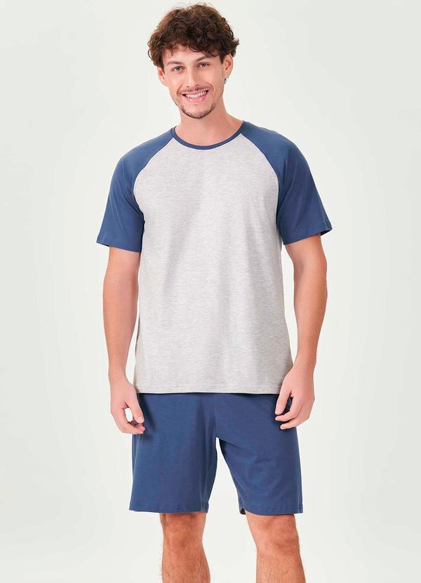 Espaço Pijama - Pijama Curto Masculino Azul