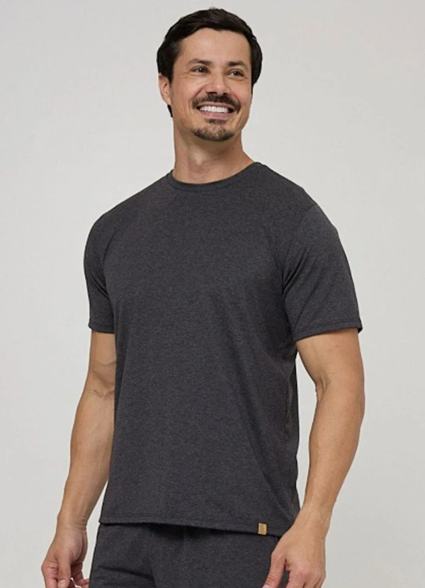 Rovitex - Pijama Curto Masculino Meia Malha Preto 2