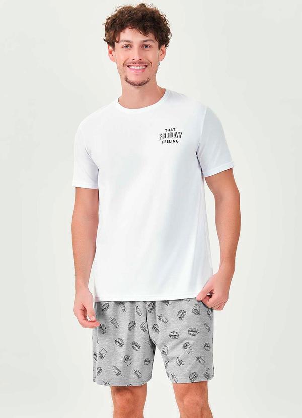 Espaço Pijama - Pijama Curto Masculino Mescla