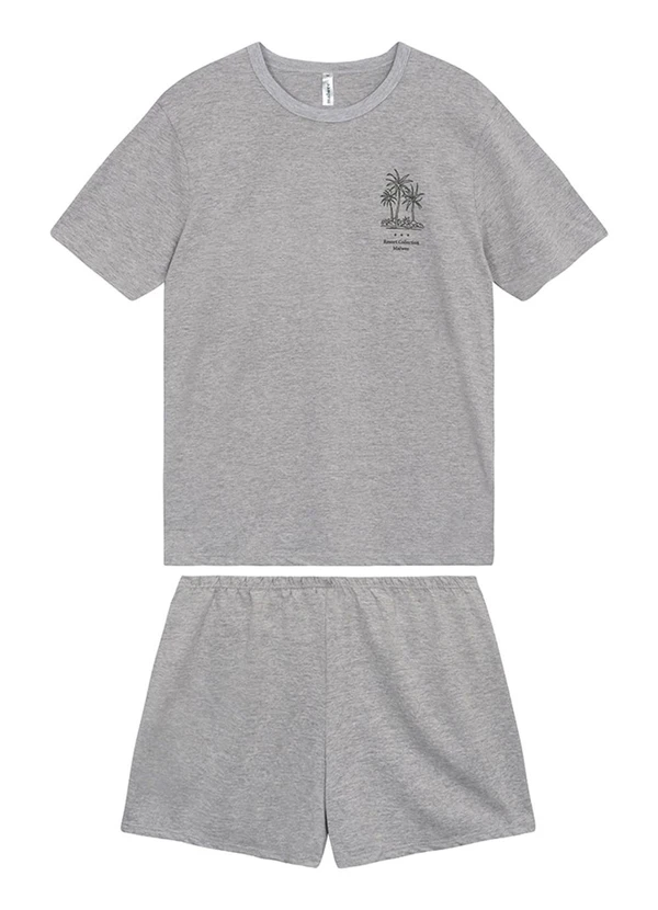 Malwee - Pijama Curto Resort Collection Cinza