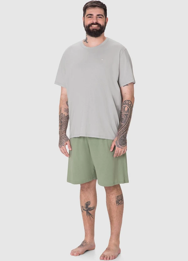 Malwee - Pijama Curtocom Bordado PlusVerde Militar 3