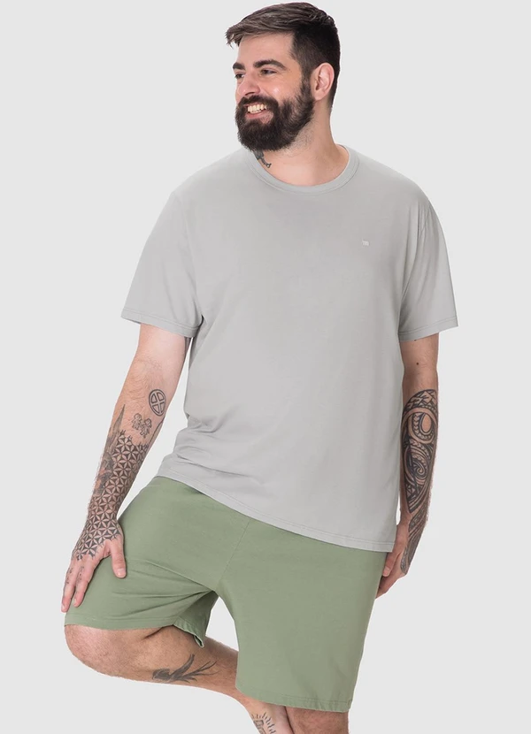 Malwee - Pijama Curtocom Bordado PlusVerde Militar 4