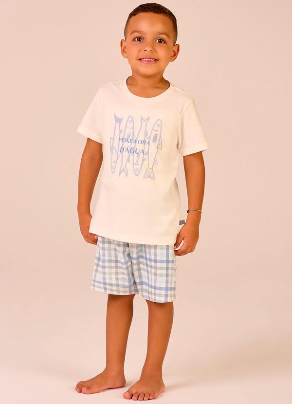 Merengue - Pijama Infantil Manga Curta Branco