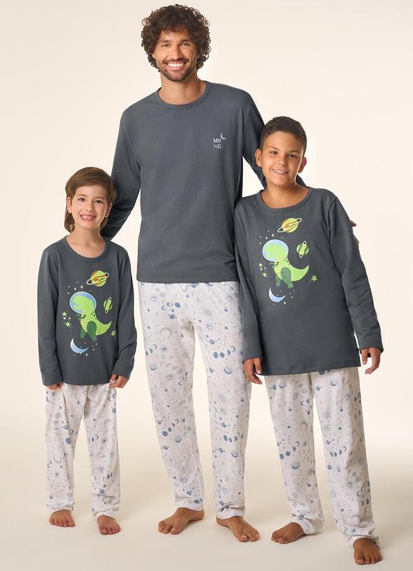 Merengue - Pijama Infantil Manga Longa Cinza 3